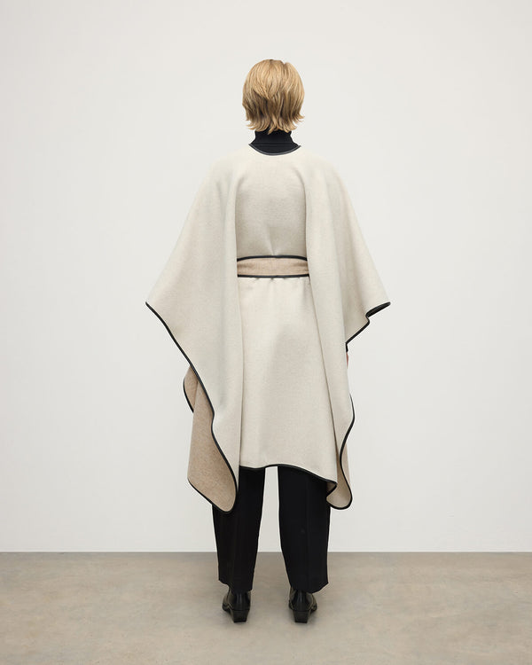 Johnstons Of Elgin Belted Cream Wool & Cashmere Cape
