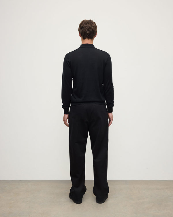 Johnstons Of Elgin Black Cashmere Polo Shirt