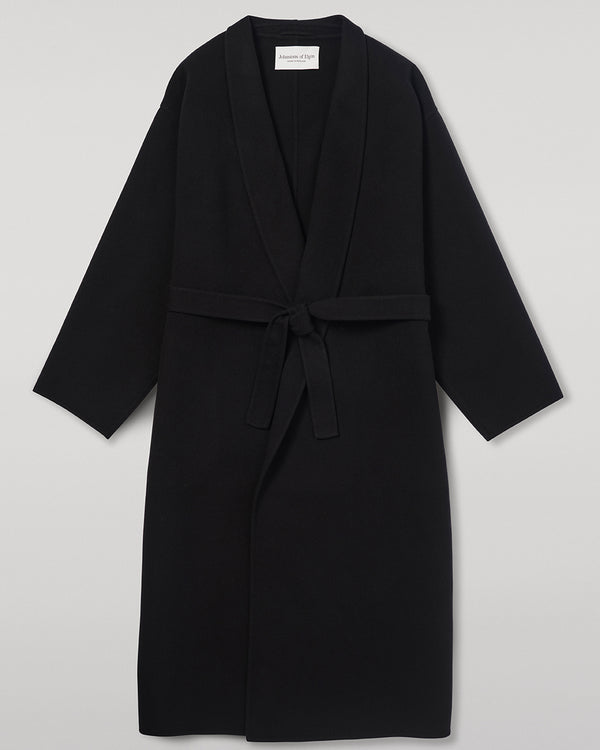 Johnstons Of Elgin Black Cashmere Wrap Coat
