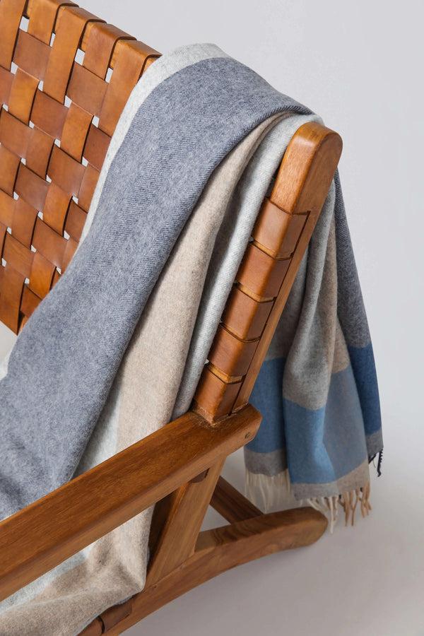 Johnstons Of Elgin Block Border Wool Cool Throw