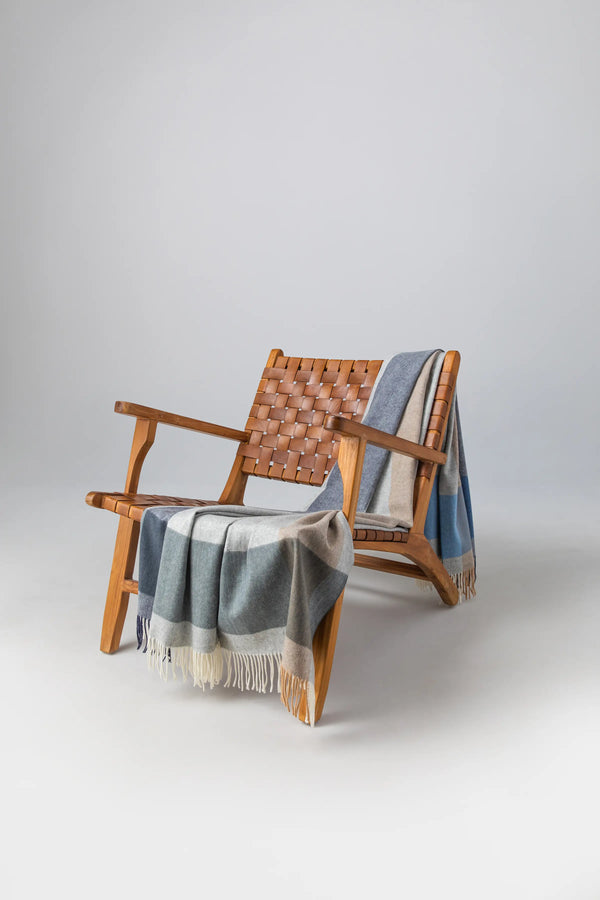 johnstons of elgin Block Border Wool Cool Throw