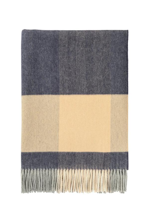 Johnstons Of Elgin Block Border Wool Dark Throw