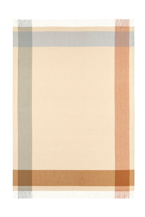 Johnstons Of Elgin Block Border Wool Warm Throw