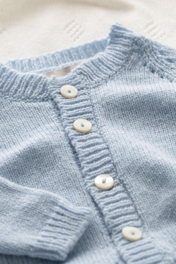 johnstons of elgin Blue Cashmere Baby Cardigan