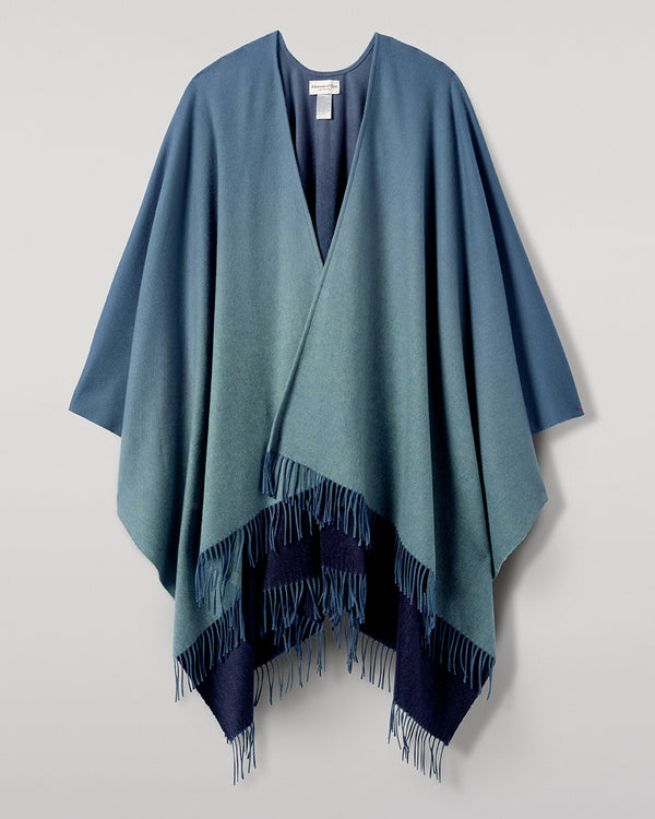 Johnstons Of Elgin Blue Ombré Cashmere Cape