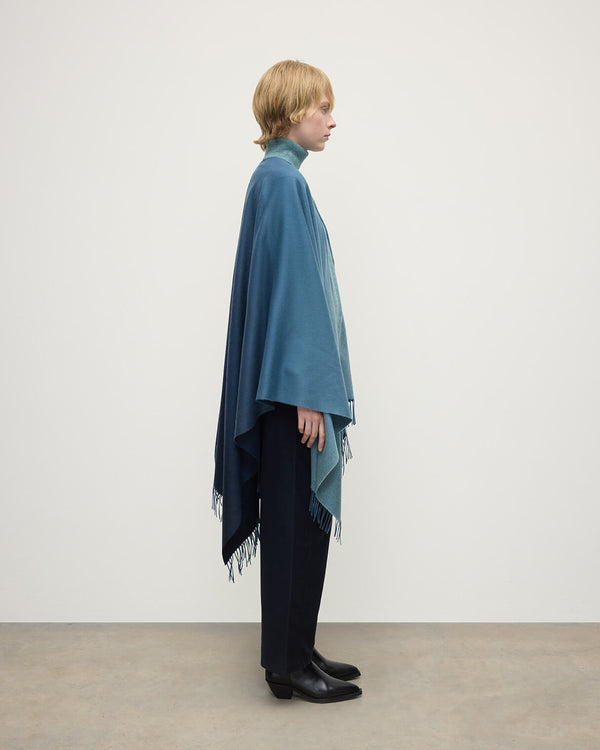 Johnstons Of Elgin Blue Ombré Cashmere Cape