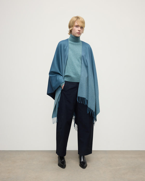 johnstons of elgin Blue Ombré Cashmere Cape