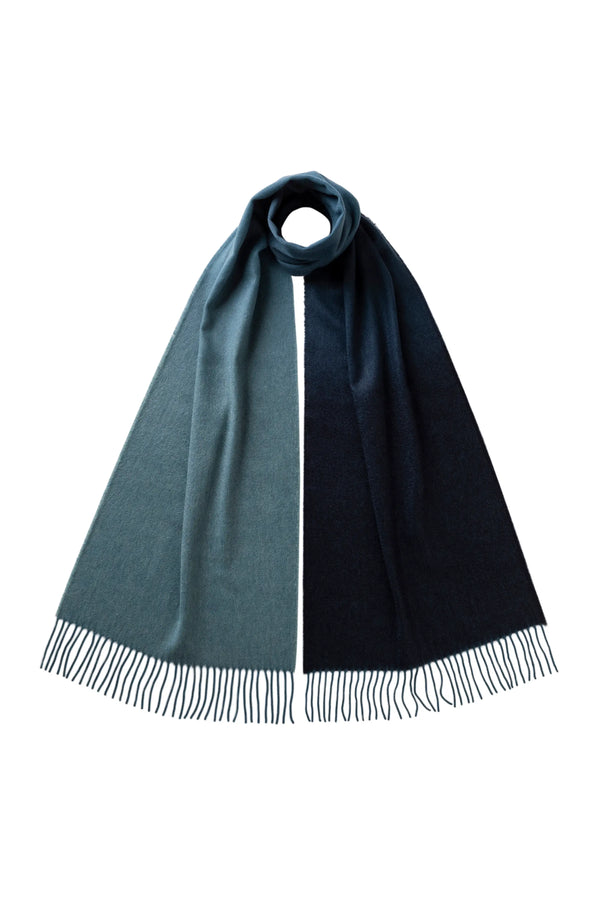 johnstons of elgin Blue Ombré Cashmere Scarf