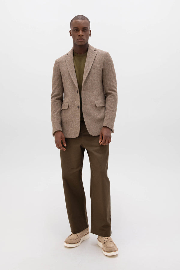 johnstons of elgin Brown Herringbone Tweed Jacket