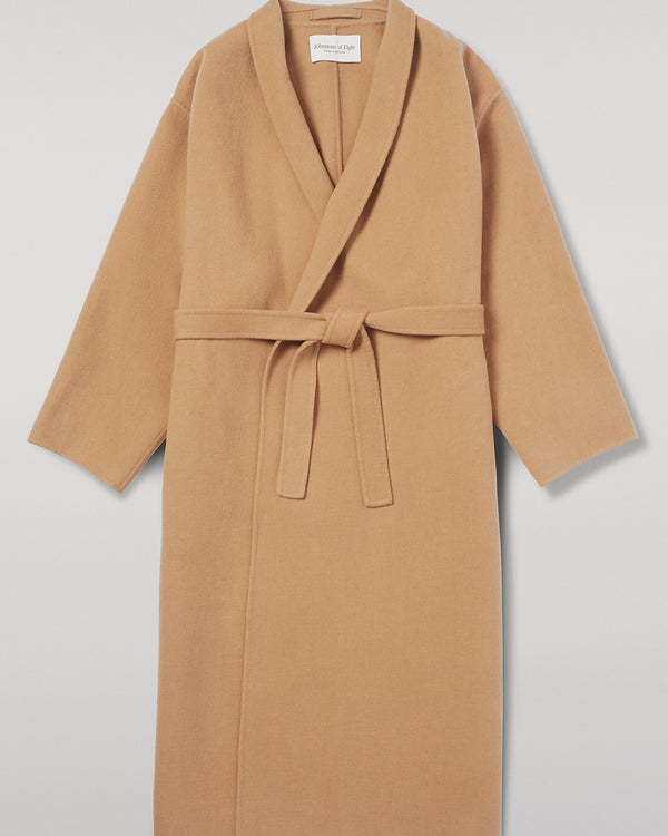 Johnstons Of Elgin Camel Cashmere Wrap Coat
