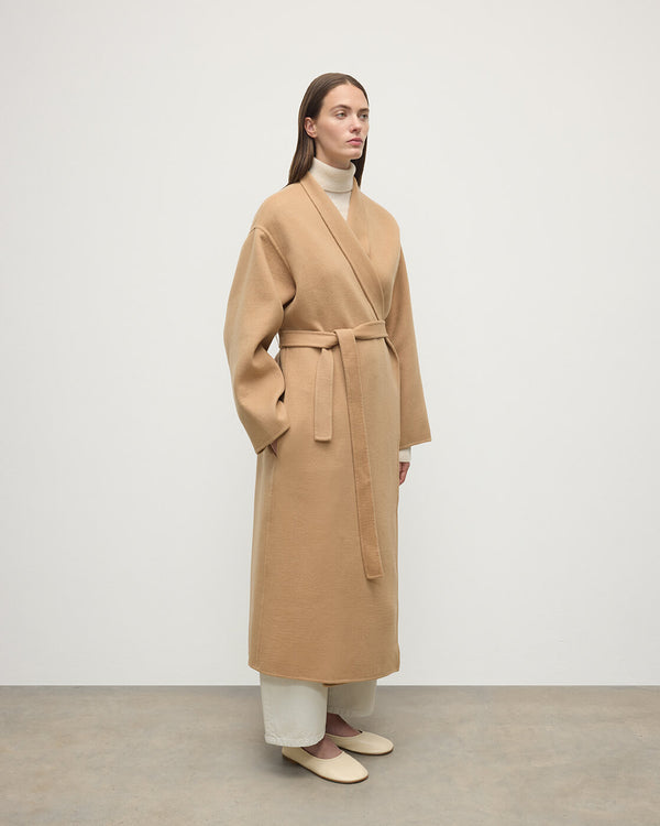 Johnstons Of Elgin Camel Cashmere Wrap Coat