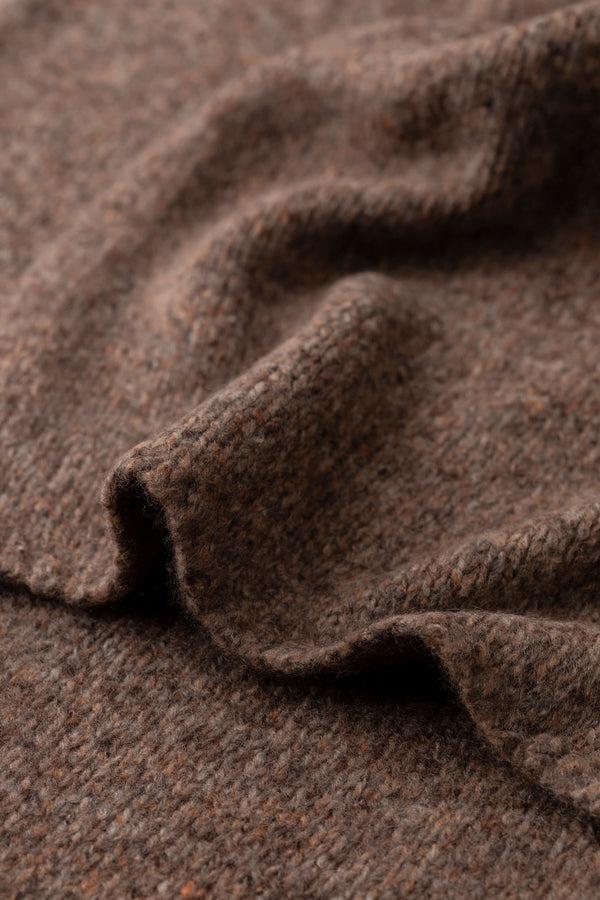 Johnstons Of Elgin Cashmere Bouclé Brown Scarf