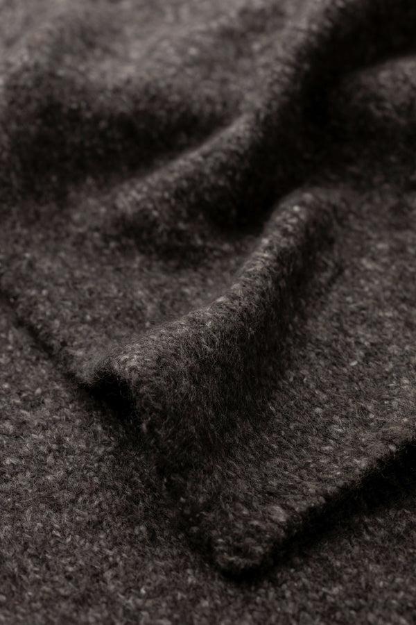Johnstons Of Elgin Cashmere Bouclé Dark Grey Scarf