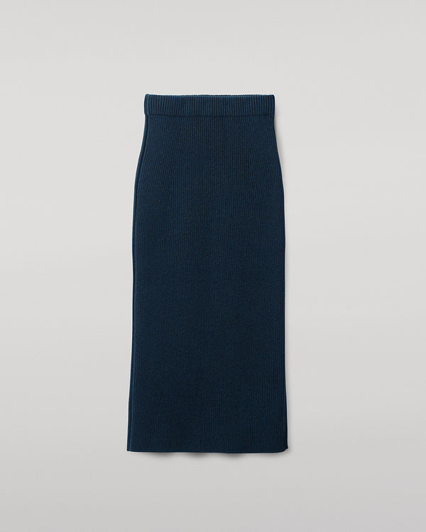 Johnstons Of Elgin Cashmere Dark Green Midi Skirt