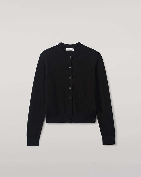 Johnstons Of Elgin Classic Cashmere Black Cardigan