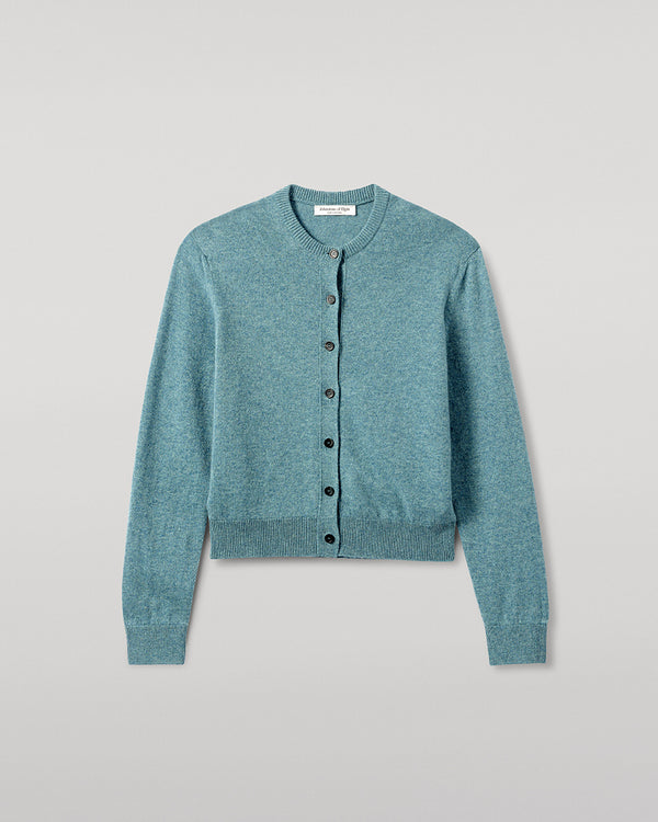 Johnstons Of Elgin Classic Cashmere Green Cardigan