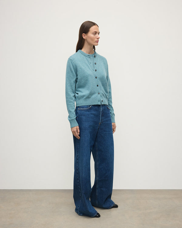 Johnstons Of Elgin Classic Cashmere Green Cardigan