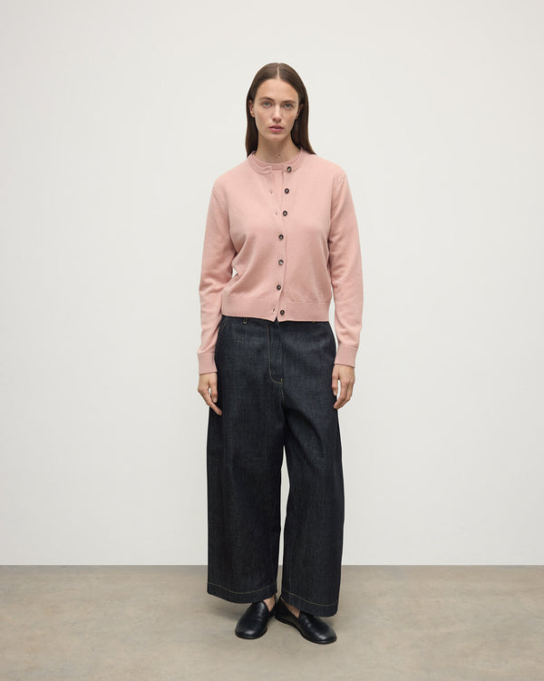 johnstons of elgin Classic Cashmere Pink Cardigan