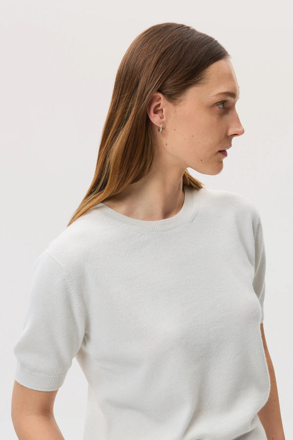 Johnstons Of Elgin Classic Cashmere White T-Shirt