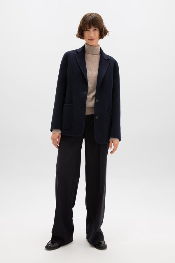 Johnstons Of Elgin Classic Navy Cashmere Blazer
