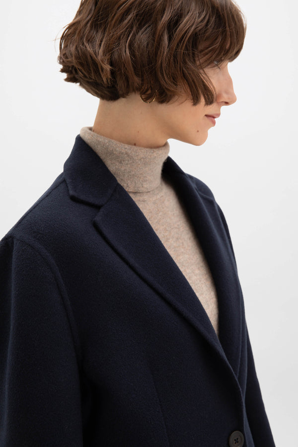 Johnstons Of Elgin Classic Navy Cashmere Blazer