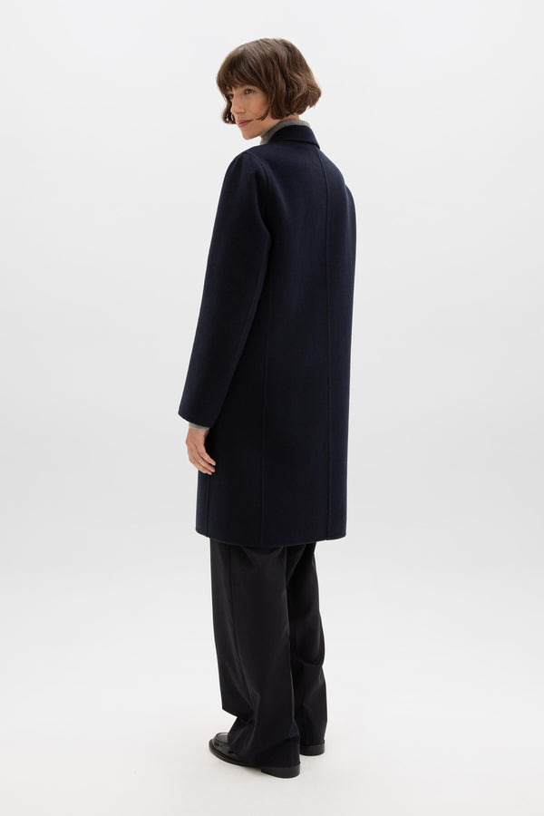 Johnstons Of Elgin Classic Navy Cashmere Coat