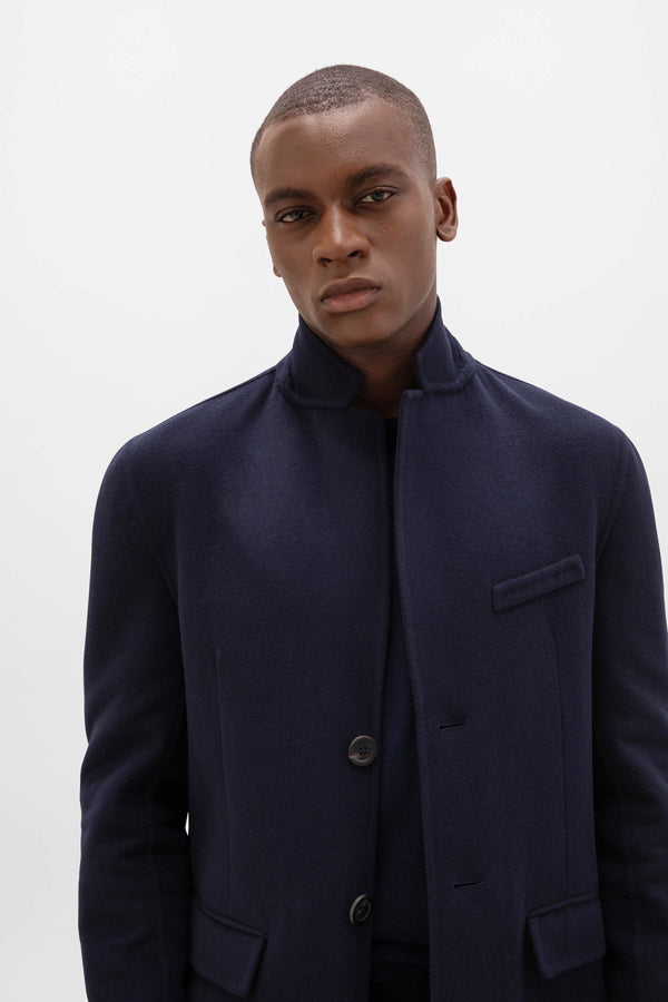 Johnstons Of Elgin Classic Navy Cashmere Coat