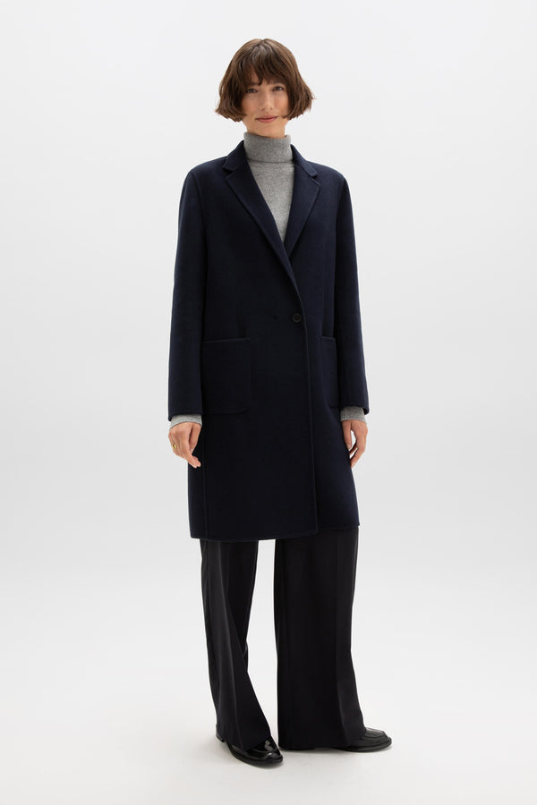 johnstons of elgin Classic Navy Cashmere Coat