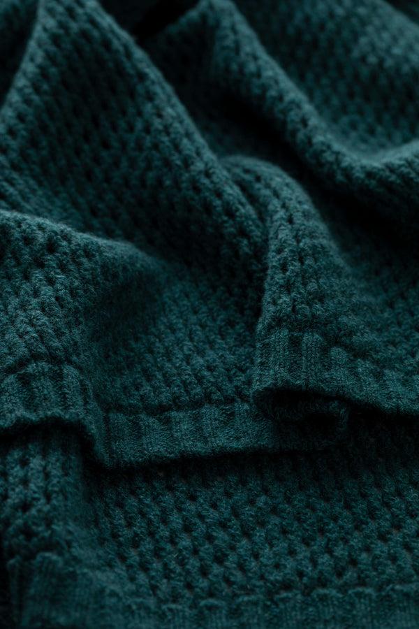 Johnstons Of Elgin Crochet Green Cashmere Stole