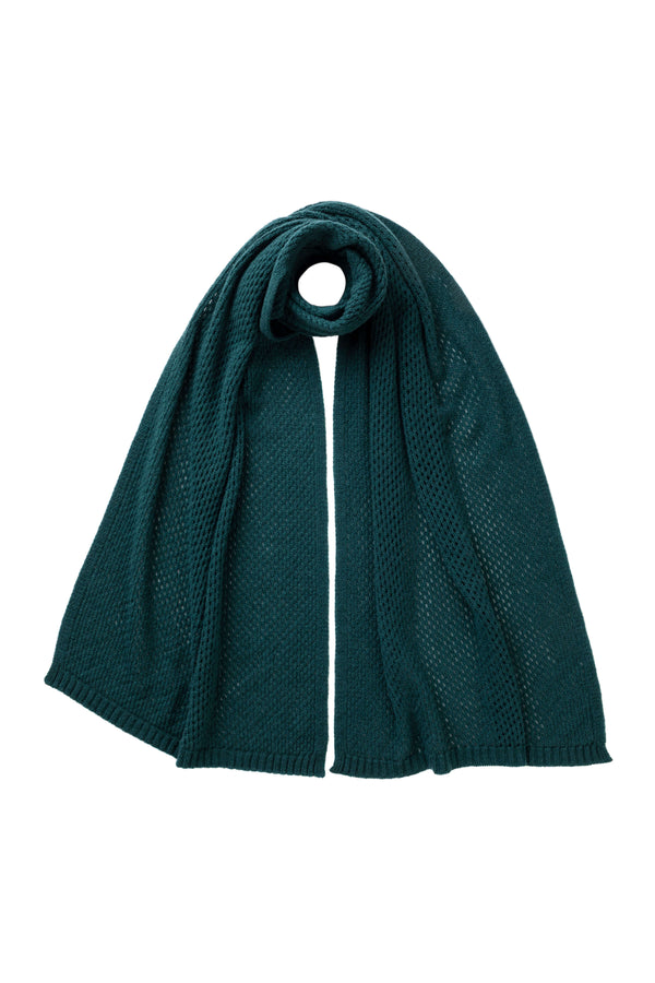 johnstons of elgin Crochet Green Cashmere Stole