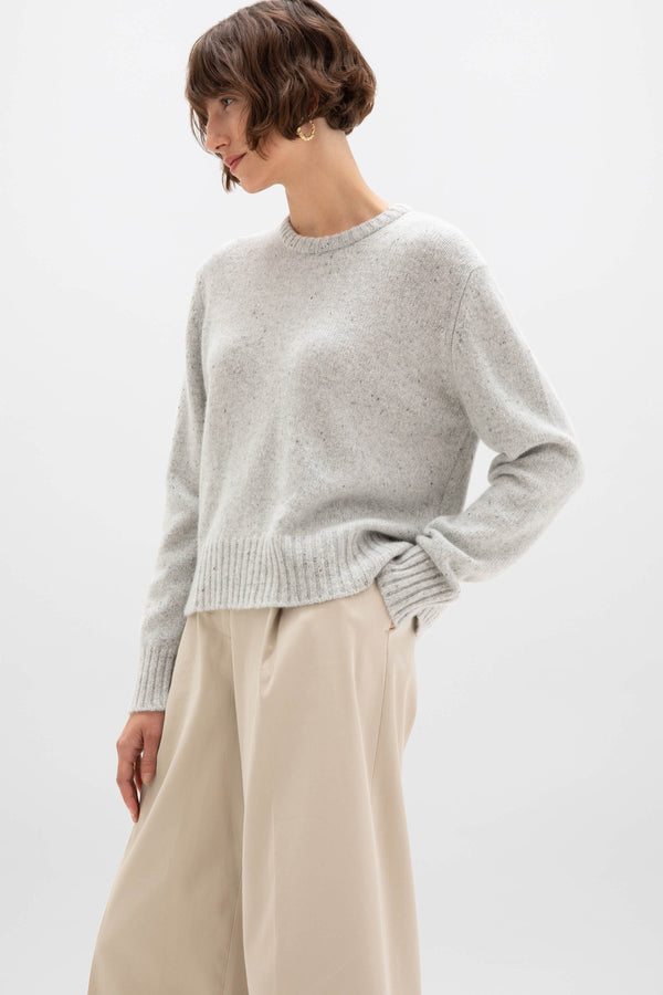 johnstons of elgin Cropped Donegal Cashmere Jumper