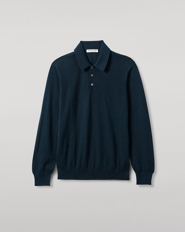 Johnstons Of Elgin Dark Green Cashmere Polo Shirt