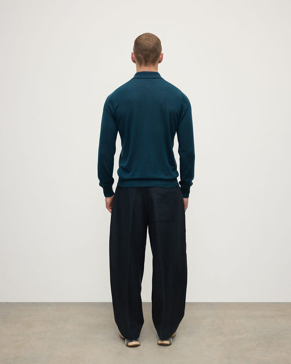 Johnstons Of Elgin Dark Green Cashmere Polo Shirt