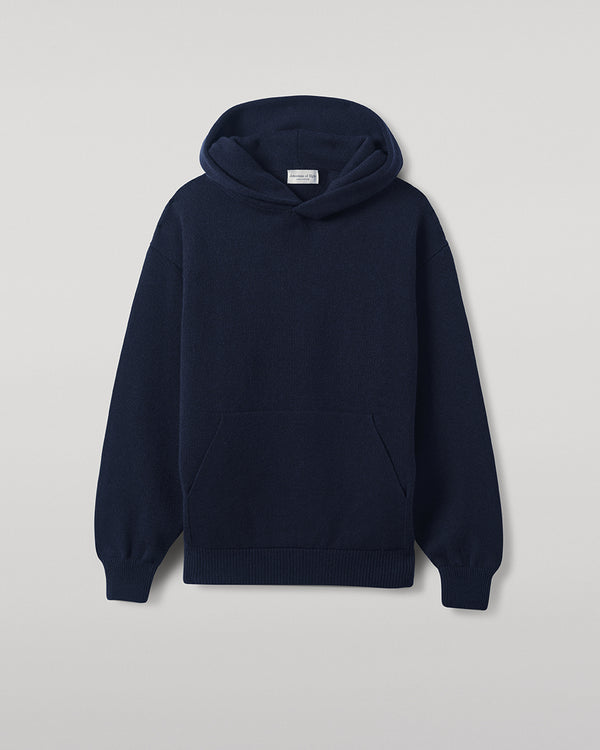 Johnstons Of Elgin Dark Navy Cashmere Hoodie