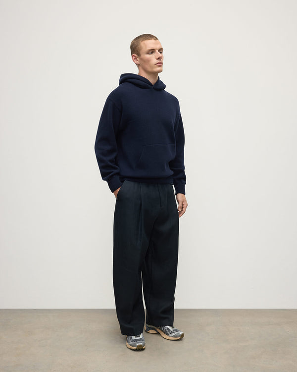 Johnstons Of Elgin Dark Navy Cashmere Hoodie