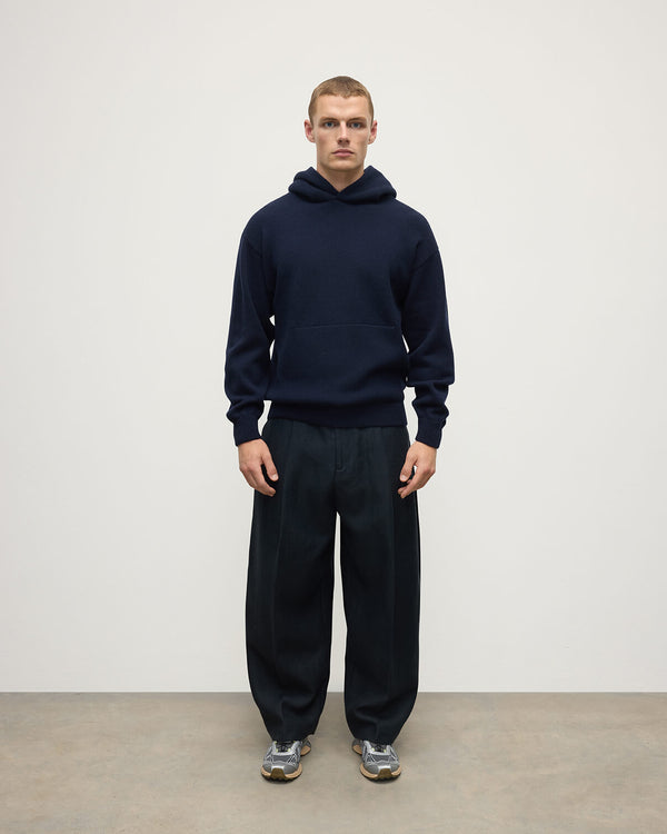 johnstons of elgin Dark Navy Cashmere Hoodie