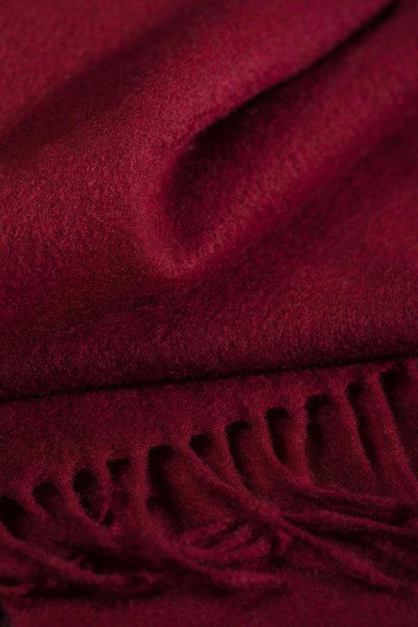 Johnstons Of Elgin Dark Red Wide Cashmere Scarf