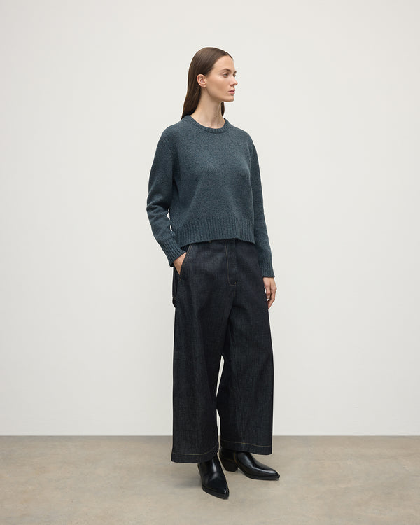 Johnstons Of Elgin Donegal Blue Cashmere Jumper