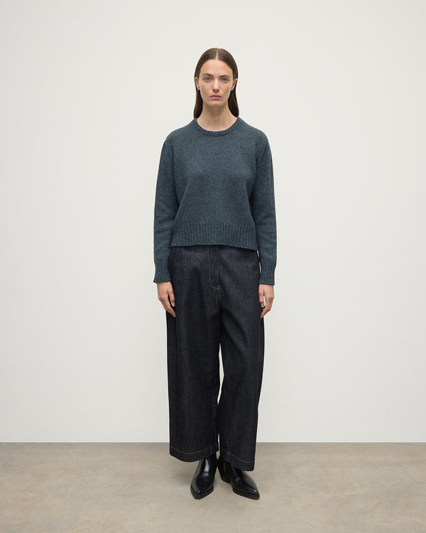 johnstons of elgin Donegal Blue Cashmere Jumper