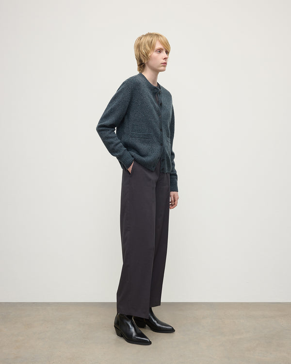 Johnstons Of Elgin Donegal Cashmere Blue Cardigan