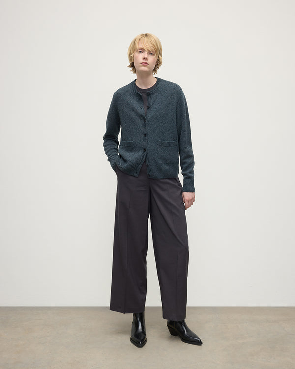 johnstons of elgin Donegal Cashmere Blue Cardigan