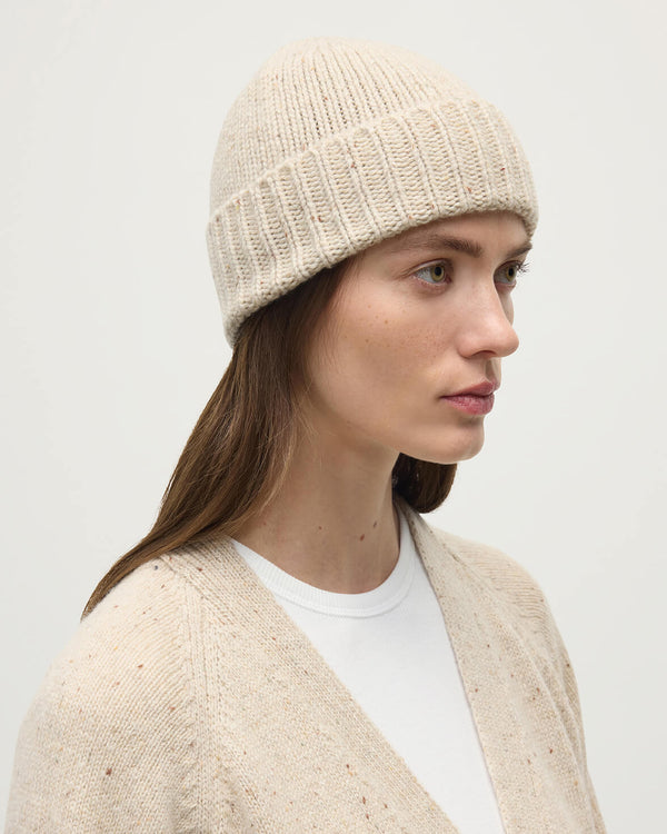 Johnstons Of Elgin Donegal Cashmere Cream Beanie