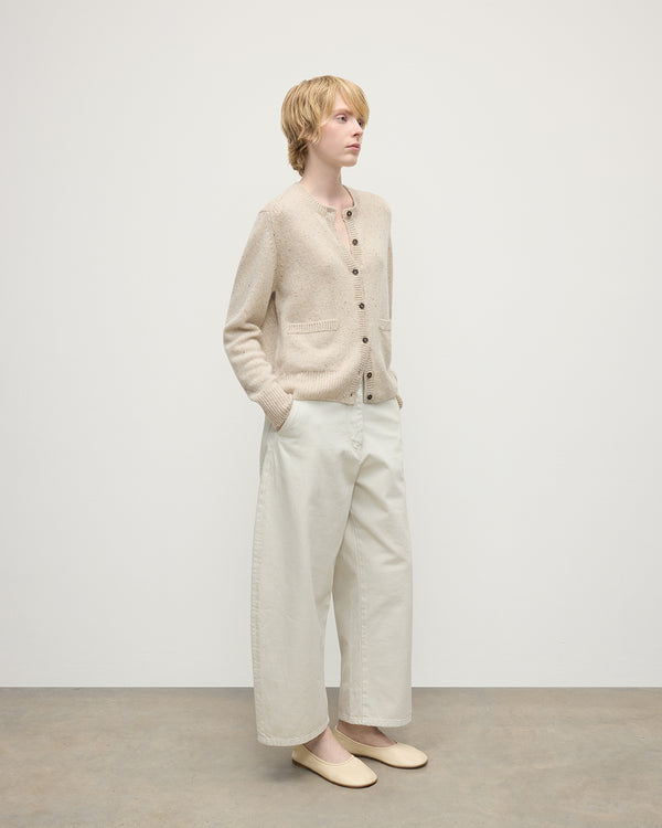 Johnstons Of Elgin Donegal Cashmere Cream Cardigan