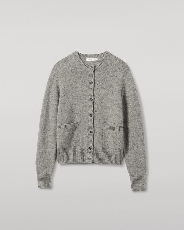 Johnstons Of Elgin Donegal Cashmere Grey Cardigan