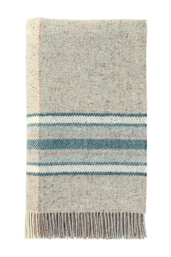 johnstons of elgin Donegal Check Bed Blue Throw