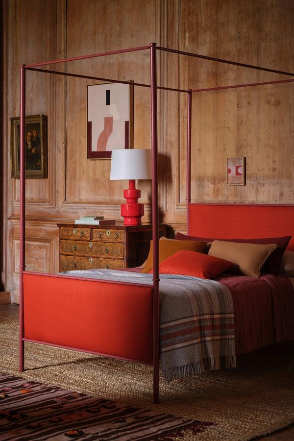 Johnstons Of Elgin Donegal Check Bed Red Throw