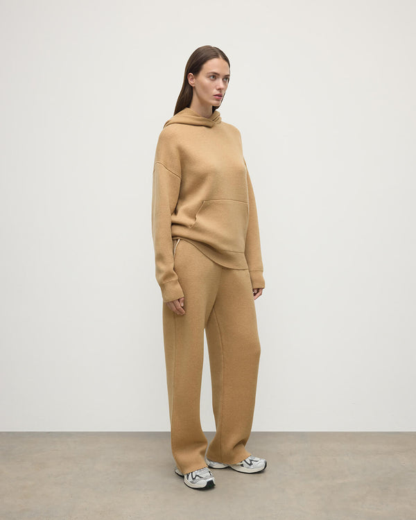 johnstons of elgin Double-Face Camel Hoodie