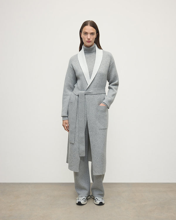 johnstons of elgin Double-Face Grey Cardigan