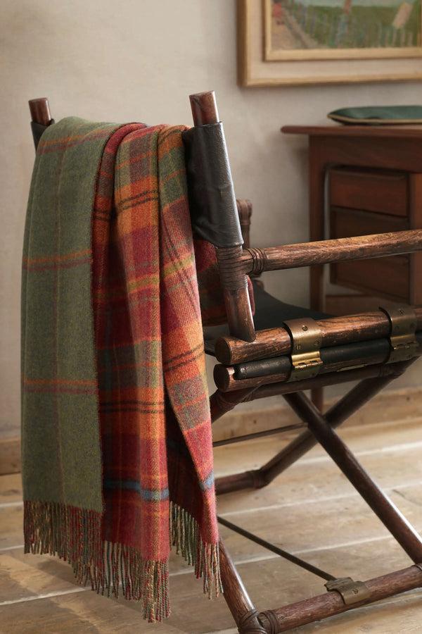 Johnstons Of Elgin Double Face Lambswool Red Throw