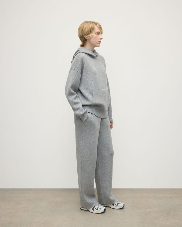 Johnstons Of Elgin Double-Face Light Grey Hoodie